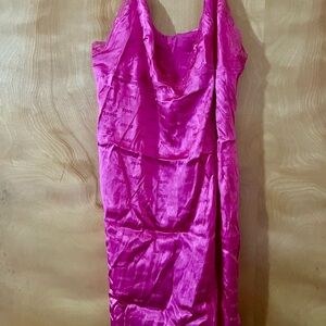 SKIMS Jacquard Lace Slip Dress Lingerie XL Hot Pink